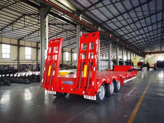 Remolque 3 Axle For Transport Vehicles de JNHTC 80 Ton Semi Low Deck Gooseneck