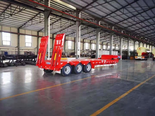 Remolque 3 Axle For Transport Vehicles de JNHTC 80 Ton Semi Low Deck Gooseneck