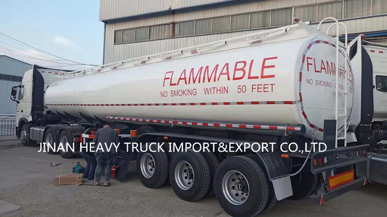 De los tri árboles de aceite de gasolina del depósito compartimientos de aluminio del remolque 6 semi