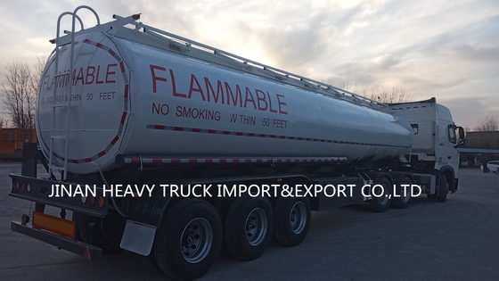 De los tri árboles de aceite de gasolina del depósito compartimientos de aluminio del remolque 6 semi