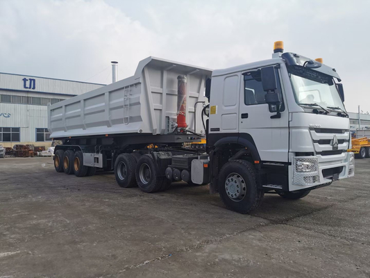 Sinotruk tres Axle Front remolques resistentes de 50 toneladas semi para el transporte de la arena