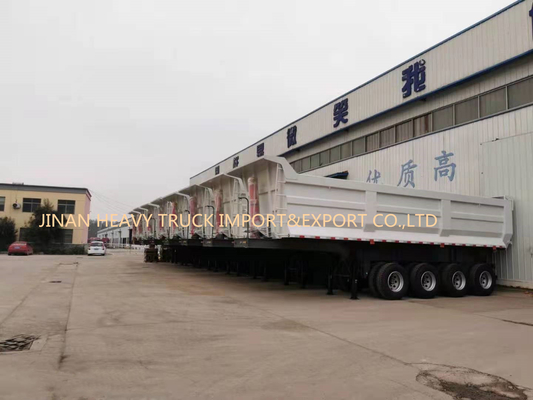 Cuatro árboles 50 toneladas de uno mismo de 40cbm que inclina la parte posterior semi Tipper Trailer del camión volquete