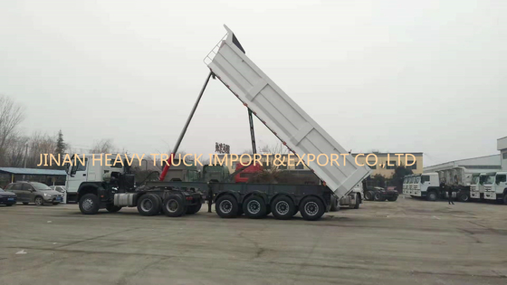 Cuatro árboles 50 toneladas de uno mismo de 40cbm que inclina la parte posterior semi Tipper Trailer del camión volquete