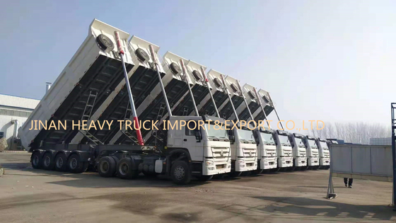 Cuatro árboles 50 toneladas de uno mismo de 40cbm que inclina la parte posterior semi Tipper Trailer del camión volquete