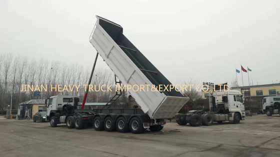 Cuatro árboles 50 toneladas de uno mismo de 40cbm que inclina la parte posterior semi Tipper Trailer del camión volquete