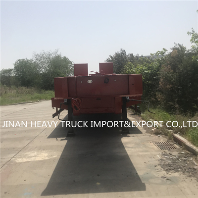 Los remolques resistentes de la cama baja semi montaron a Crane Transport Flatbed Gooseneck Trailer