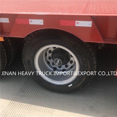 Plano semi Crane Transport Flatbed Gooseneck Trailer montado remolque de 3 árboles