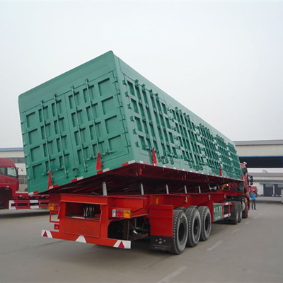 Semi remolque resistente de elevación lateral Van Cargo Box Trailer 3 árboles