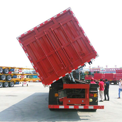 Semi remolque resistente de elevación lateral Van Cargo Box Trailer 3 árboles