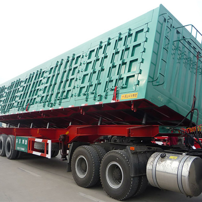 Semi remolque resistente de elevación lateral Van Cargo Box Trailer 3 árboles