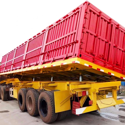 Semi remolque resistente de elevación lateral Van Cargo Box Trailer 3 árboles