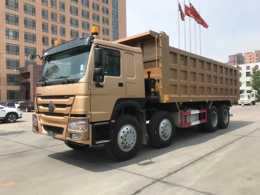 Camión de la caja de la descarga de la forma de SINOTRUK HOWO 8X4 U en Ghana Tanzania Zambia Zimbabwe