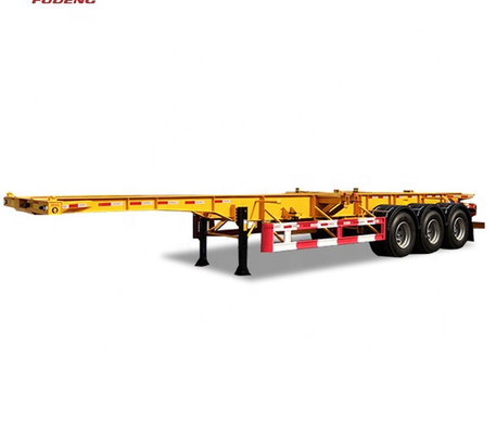 3 del árbol los 20ft 40ft de la cama plana del envase remolque del envase del cuello de cisne del remolque semi