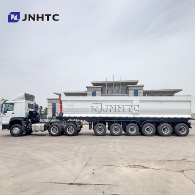 SINOTRUK tres cuatro uno mismo resistente de los remolques 50T 40cbm de los árboles semi que inclina el camión volquete