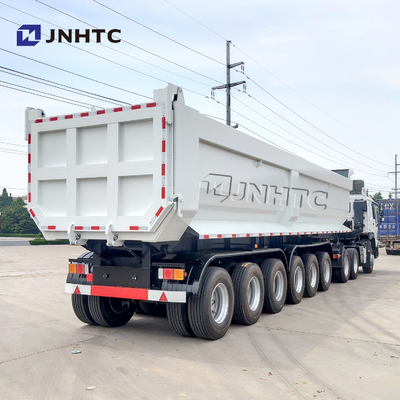 SINOTRUK tres cuatro uno mismo resistente de los remolques 50T 40cbm de los árboles semi que inclina el camión volquete