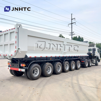 SINOTRUK tres cuatro uno mismo resistente de los remolques 50T 40cbm de los árboles semi que inclina el camión volquete