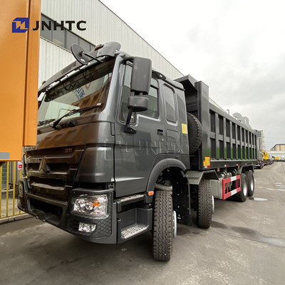 Ruedas resistentes negras 420hp Sinotruk Tipper Truck New Model del camión volquete 12