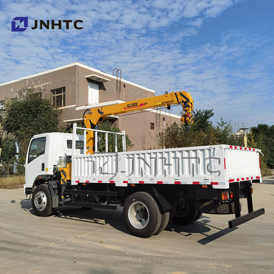 Camión del cargo de la rueda 4x2 Dropside de Sinotruk Howo Homan 6 con la grúa 3.2t